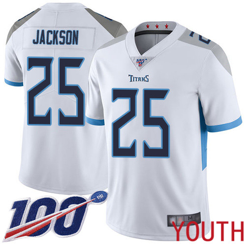 Tennessee Titans Limited White Youth Adoree  Jackson Road Jersey NFL Football #25 100th Season Vapor Untouchable